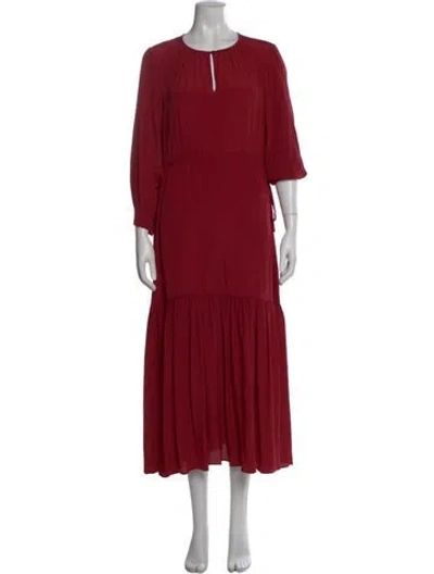 Pre-owned Weekend Max Mara Crew Neck Long Dress In Red