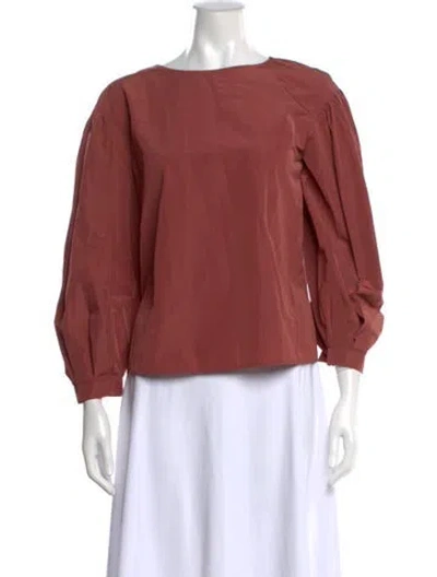 Pre-owned Weekend Max Mara Crew Neck Long Sleeve Blouse In Pink