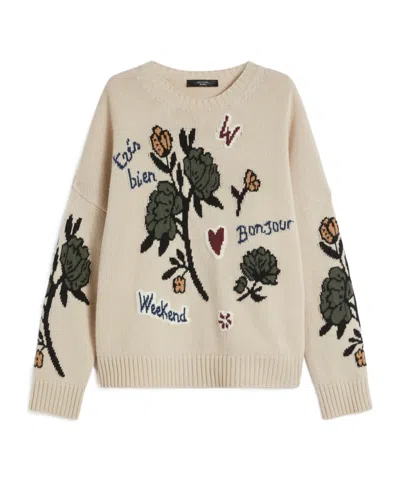 Weekend Max Mara Crew Neck Long Sleeve Sweater In Multi