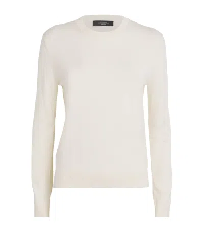 Weekend Max Mara Crew-neck Long-sleeve Sweater In White