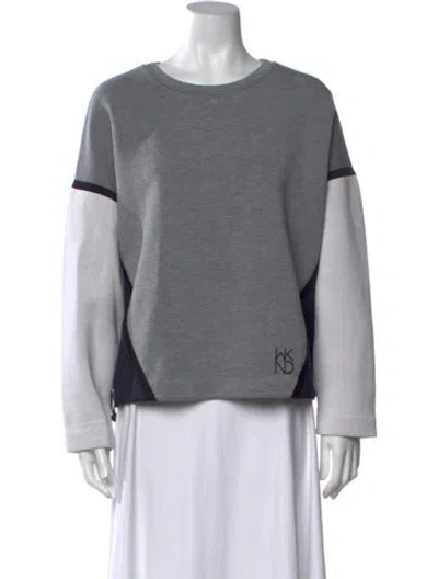 Pre-owned Weekend Max Mara Crew Neck Long Sleeve Sweatshirt In Grey