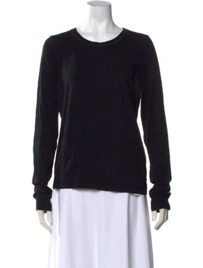Pre-owned Weekend Max Mara Crew Neck Long Sleeve T-shirt In Black