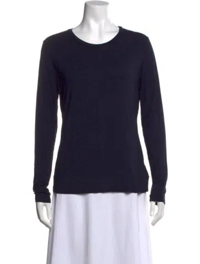 Pre-owned Weekend Max Mara Crew Neck Long Sleeve T-shirt In Blue