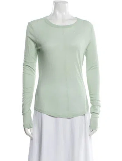 Pre-owned Weekend Max Mara Crew Neck Long Sleeve T-shirt In Green