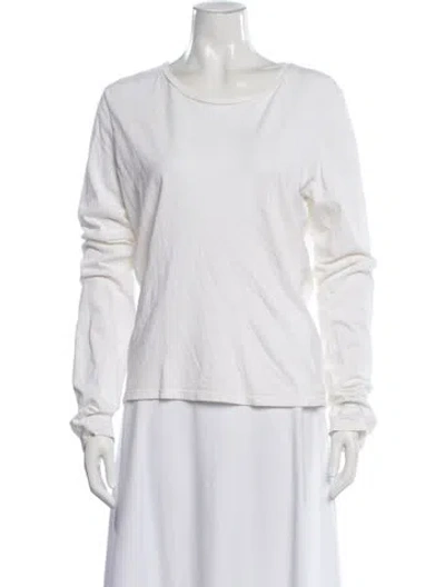 Pre-owned Weekend Max Mara Crew Neck Long Sleeve T-shirt In White