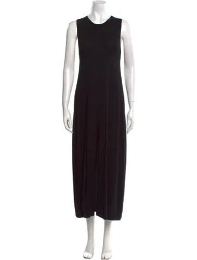 Pre-owned Weekend Max Mara Crew Neck Midi Length Dress In Black