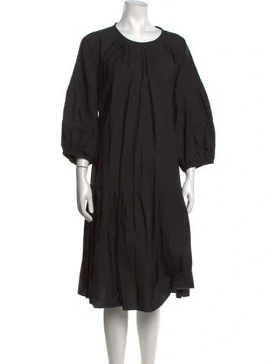Pre-owned Weekend Max Mara Crew Neck Midi Length Dress In Black