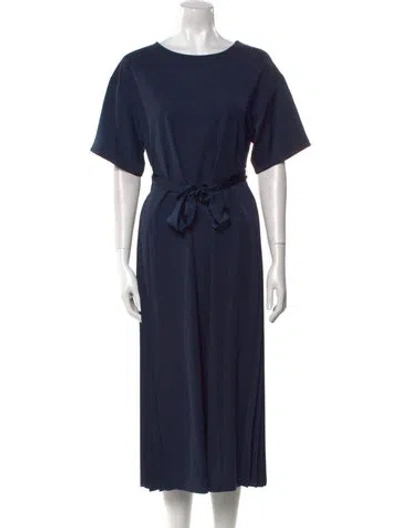 Pre-owned Weekend Max Mara Crew Neck Midi Length Dress In Blue