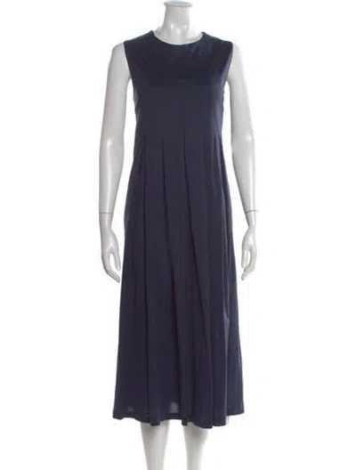 Pre-owned Weekend Max Mara Crew Neck Midi Length Dress In Blue