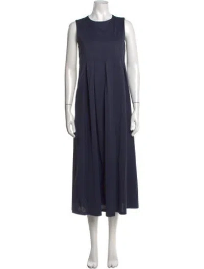 Pre-owned Weekend Max Mara Crew Neck Midi Length Dress In Blue
