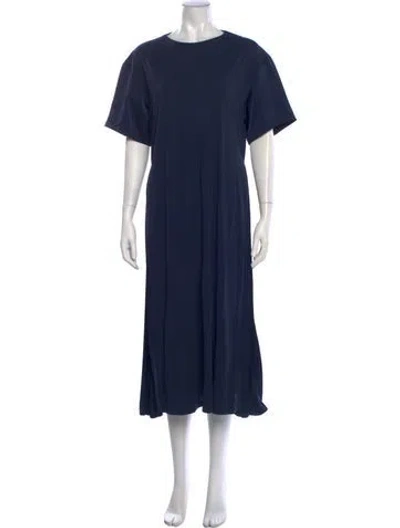 Pre-owned Weekend Max Mara Crew Neck Midi Length Dress In Blue