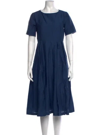 Pre-owned Weekend Max Mara Crew Neck Midi Length Dress In Blue
