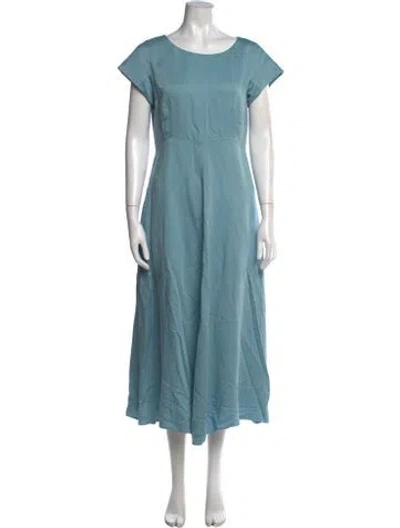 Pre-owned Weekend Max Mara Crew Neck Midi Length Dress In Blue