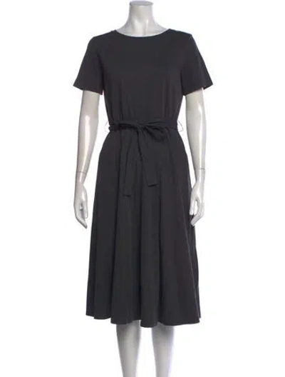 Pre-owned Weekend Max Mara Crew Neck Midi Length Dress In Grey