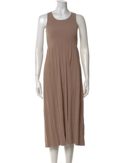 Pre-owned Weekend Max Mara Crew Neck Midi Length Dress In Neutral