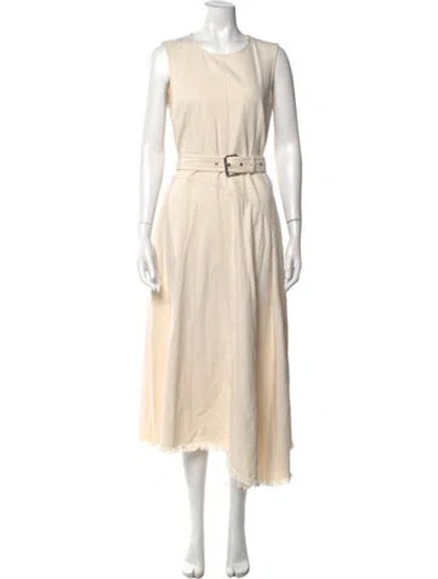 Pre-owned Weekend Max Mara Crew Neck Midi Length Dress In Neutral