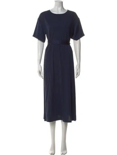 Pre-owned Weekend Max Mara Crew Neck Midi Length Dress W/ Tags In Blue