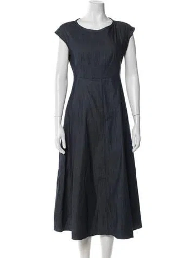 Pre-owned Weekend Max Mara Crew Neck Midi Length Dress W/ Tags In Blue