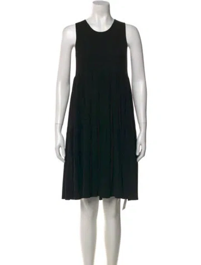 Pre-owned Weekend Max Mara Crew Neck Mini Dress In Black