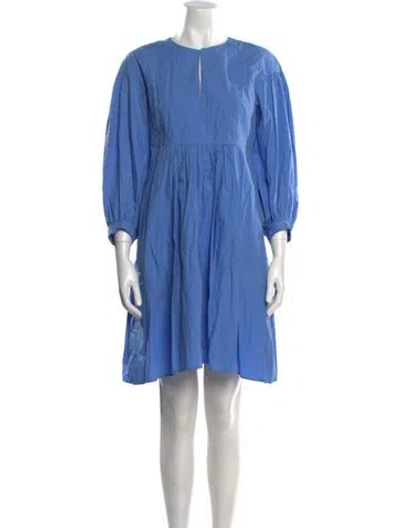 Pre-owned Weekend Max Mara Crew Neck Mini Dress In Blue