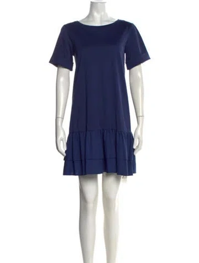 Pre-owned Weekend Max Mara Crew Neck Mini Dress In Blue