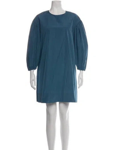 Pre-owned Weekend Max Mara Crew Neck Mini Dress In Blue