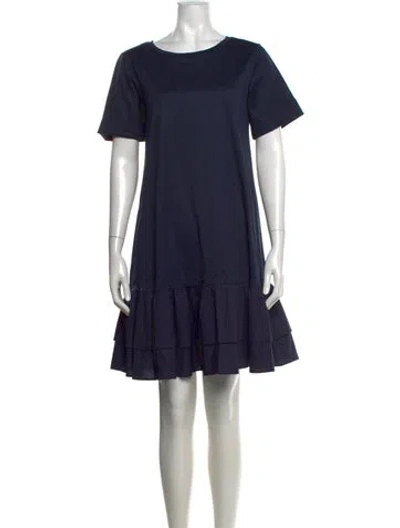 Pre-owned Weekend Max Mara Crew Neck Mini Dress In Blue