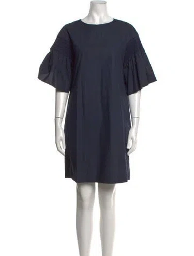 Pre-owned Weekend Max Mara Crew Neck Mini Dress In Blue