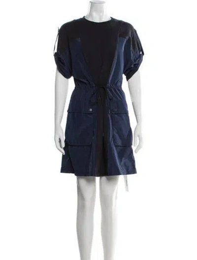 Pre-owned Weekend Max Mara Crew Neck Mini Dress In Blue