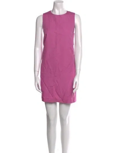 Pre-owned Weekend Max Mara Crew Neck Mini Dress In Pink