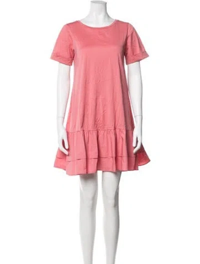 Pre-owned Weekend Max Mara Crew Neck Mini Dress In Pink