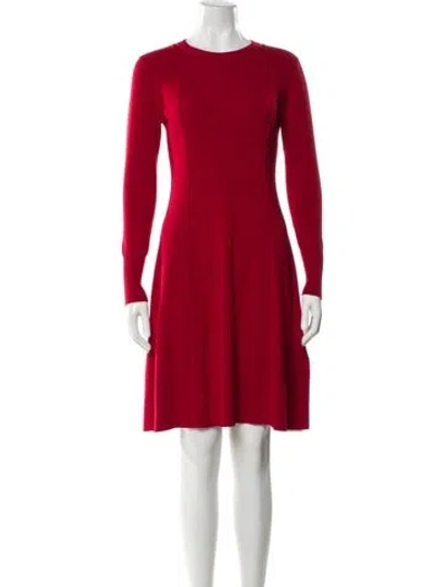Pre-owned Weekend Max Mara Crew Neck Mini Dress In Red