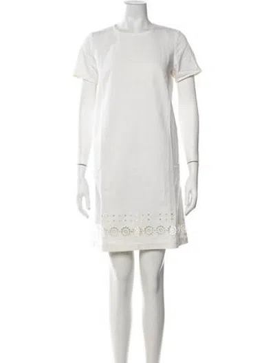 Pre-owned Weekend Max Mara Crew Neck Mini Dress In White