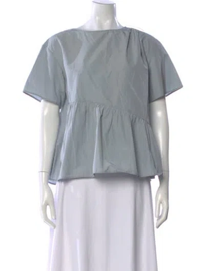 Pre-owned Weekend Max Mara Crew Neck Short Sleeve Blouse In Gray
