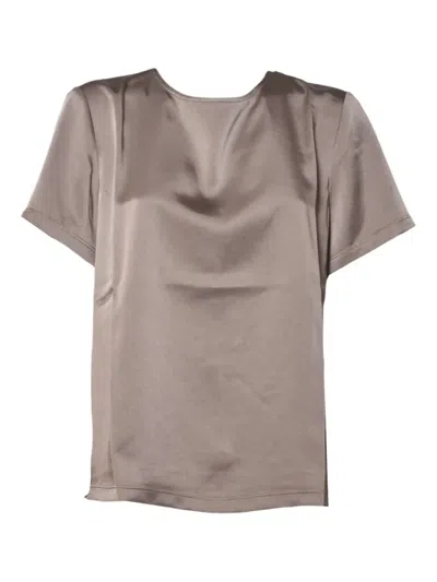 Weekend Max Mara Crew-neck Short-sleeve T-shirt In Gray