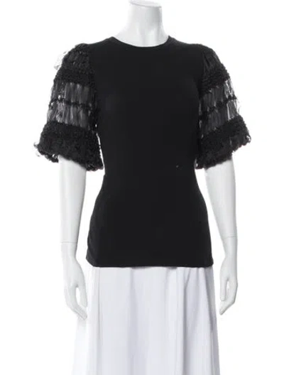 Pre-owned Weekend Max Mara Crew Neck Short Sleeve Top In Black