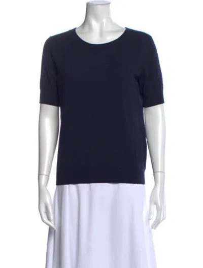 Pre-owned Weekend Max Mara Crew Neck Short Sleeve Top In Blue