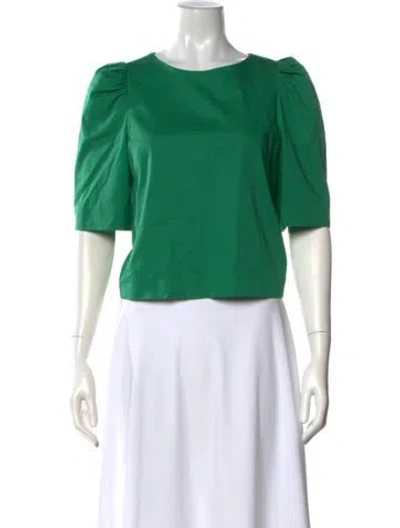 Pre-owned Weekend Max Mara Crew Neck Short Sleeve Top In Green