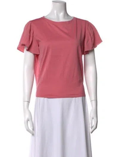 Pre-owned Weekend Max Mara Crew Neck Short Sleeve Top In Pink