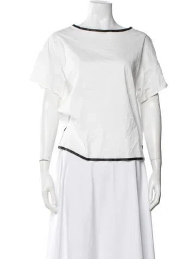 Pre-owned Weekend Max Mara Crew Neck Short Sleeve Top In White