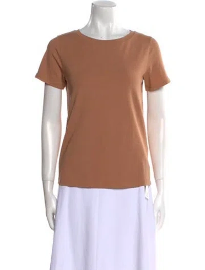 Pre-owned Weekend Max Mara Crew Neck Short Sleeve T-shirt In Brown