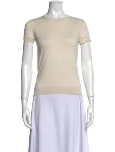Pre-owned Weekend Max Mara Crew Neck Short Sleeve T-shirt In Neutral
