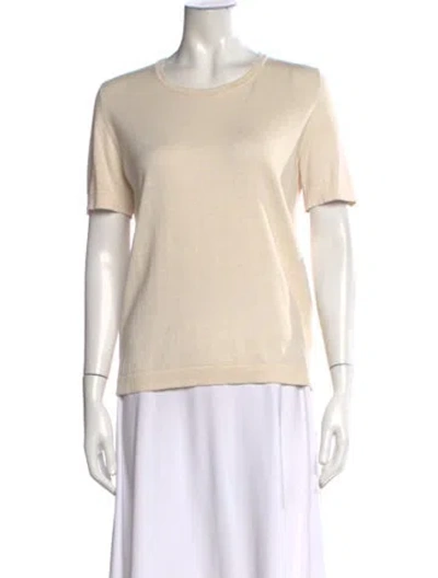 Pre-owned Weekend Max Mara Crew Neck Short Sleeve T-shirt In Neutral