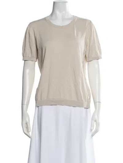 Pre-owned Weekend Max Mara Crew Neck Short Sleeve T-shirt In Neutrals