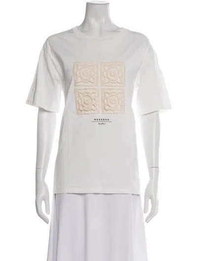 Pre-owned Weekend Max Mara Crew Neck Short Sleeve T-shirt In Neutrals