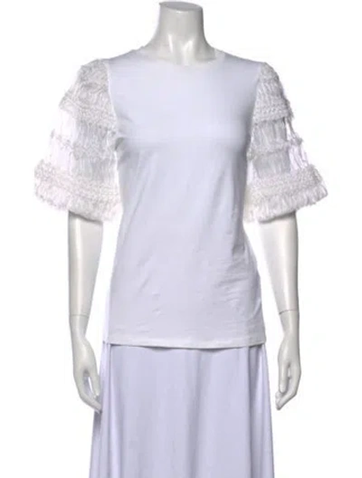 Pre-owned Weekend Max Mara Crew Neck Short Sleeve T-shirt In White