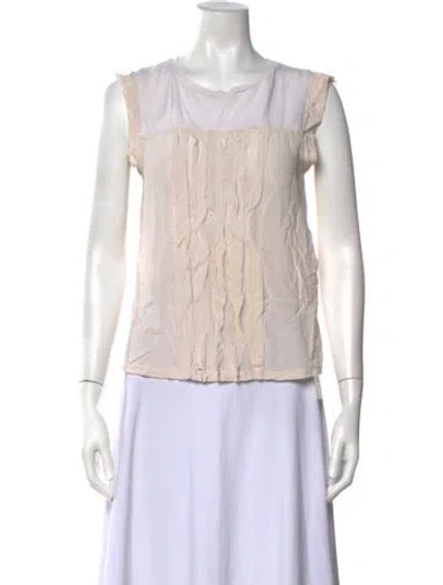 Pre-owned Weekend Max Mara Crew Neck Sleeveless Top In Neutrals