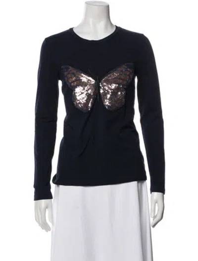 Pre-owned Weekend Max Mara Crew Neck Sweater In Blue