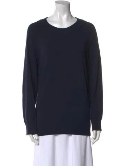 Pre-owned Weekend Max Mara Crew Neck Sweater In Blue