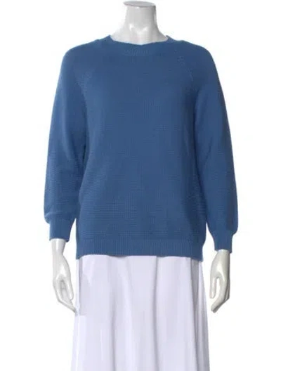 Pre-owned Weekend Max Mara Crew Neck Sweater In Blue